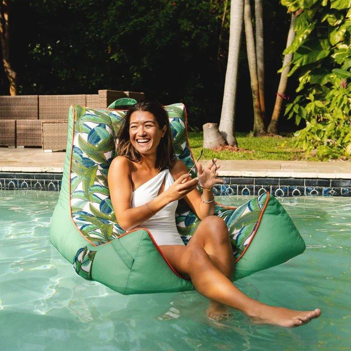 Big Joe  Captain's Pool Float Green Tropical Palm