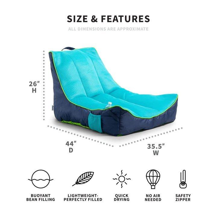 Big Joe Captain's Float No Inflation Needed Pool Lounger with