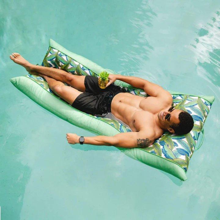 Kona Pool Float, Green Tropical Palm