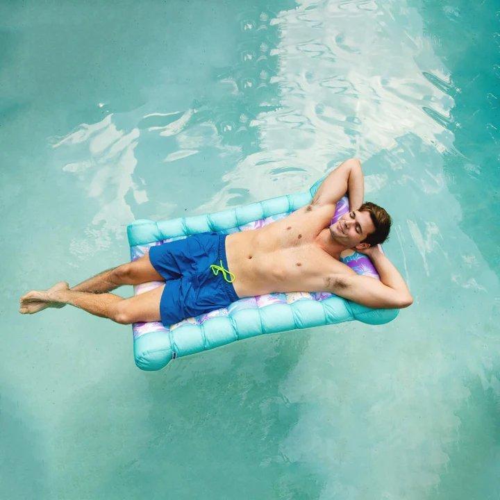 Big Joe  Kona Pool Float Hammock Aqua Tropical Hibiscus