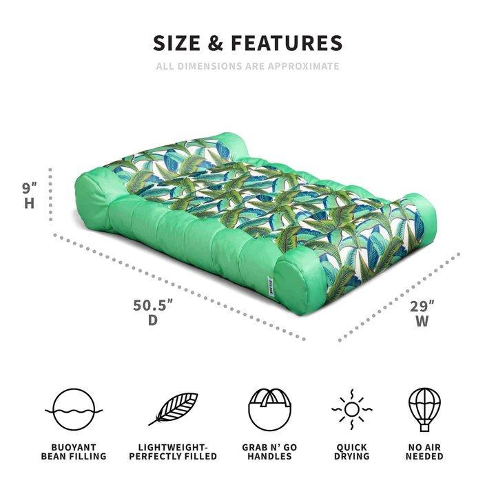 Big Joe  Kona Pool Float Hammock Green Tropical Palm
