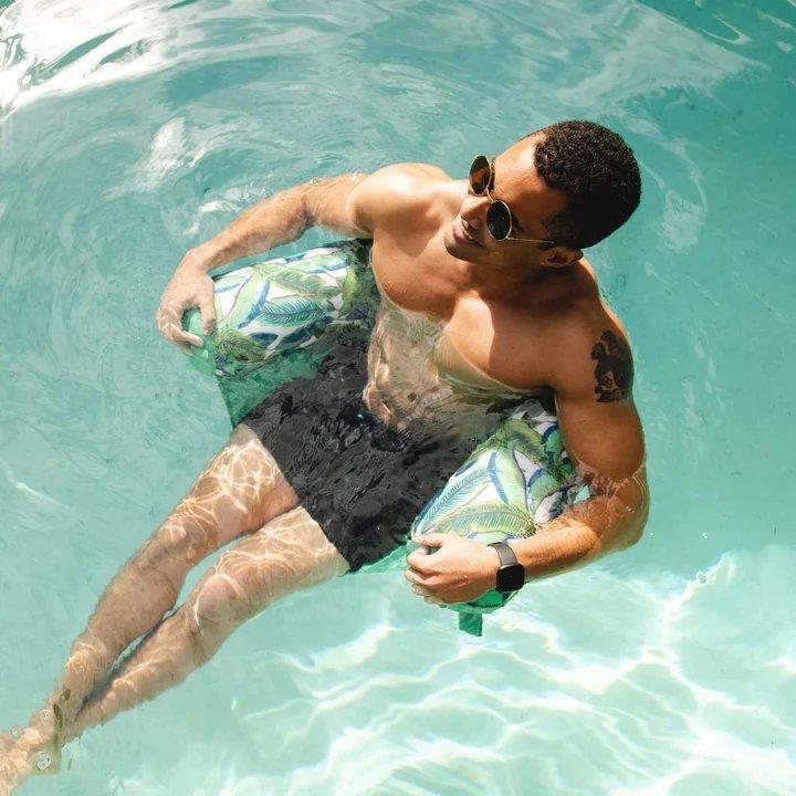 Big Joe Noodle Sling Pool Float, Green Tropical Palm In The Swim