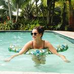 Big Joe  Swim Noodle Pool Float Green Tropical Palm