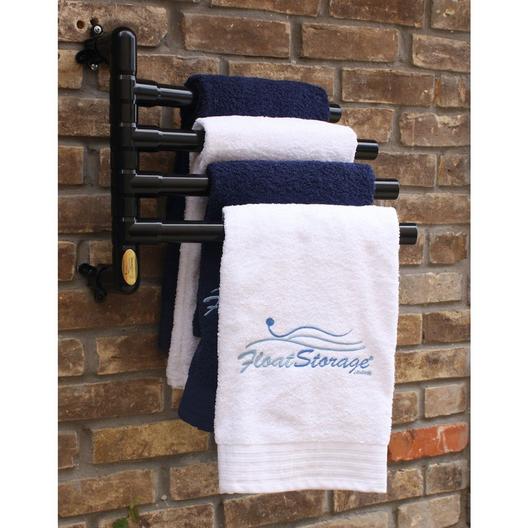 Float Storage  Hanging Towel Rack Black  4 Towels
