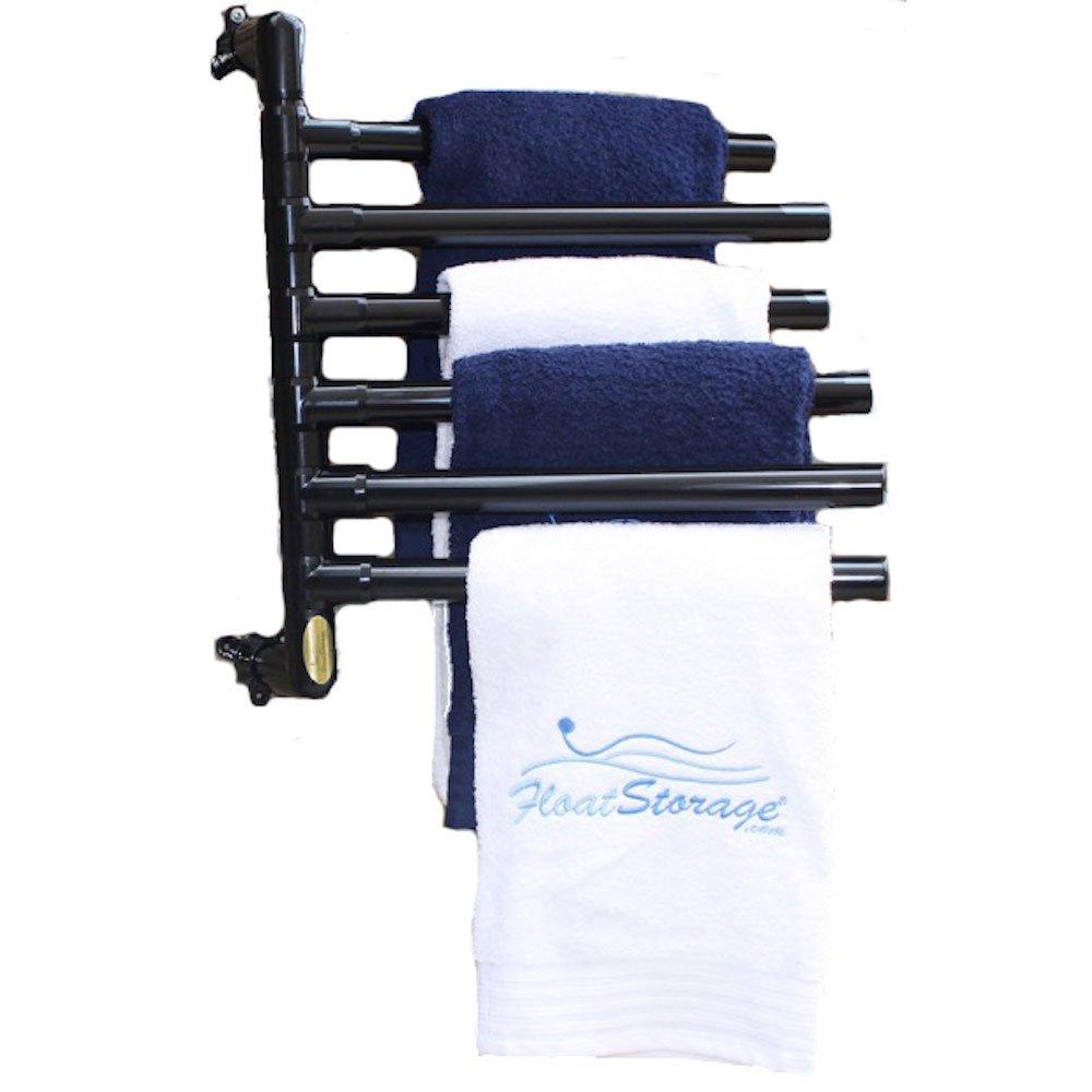 Float Storage  Hanging Towel Rack Black  6 Towels