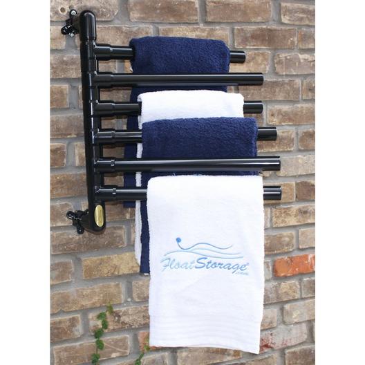 Float Storage  Hanging Towel Rack Black  6 Towels