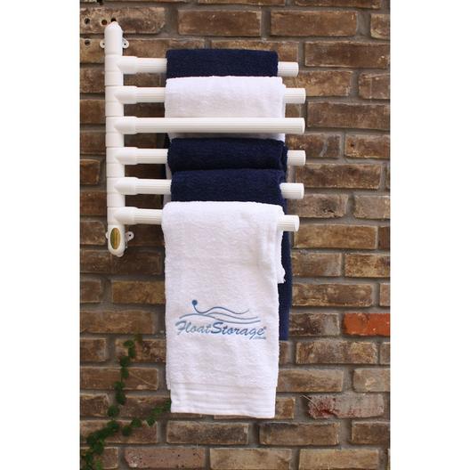 Float Storage  Hanging Towel Rack White  6 Towels