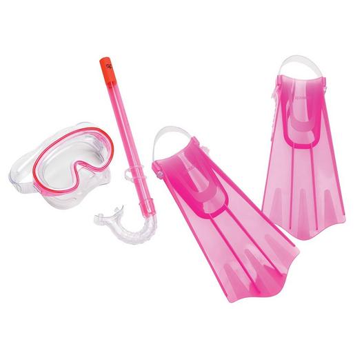 Speedo  Kids Aqua Quest Mask Snorkel and Fins Set S/M  Pink