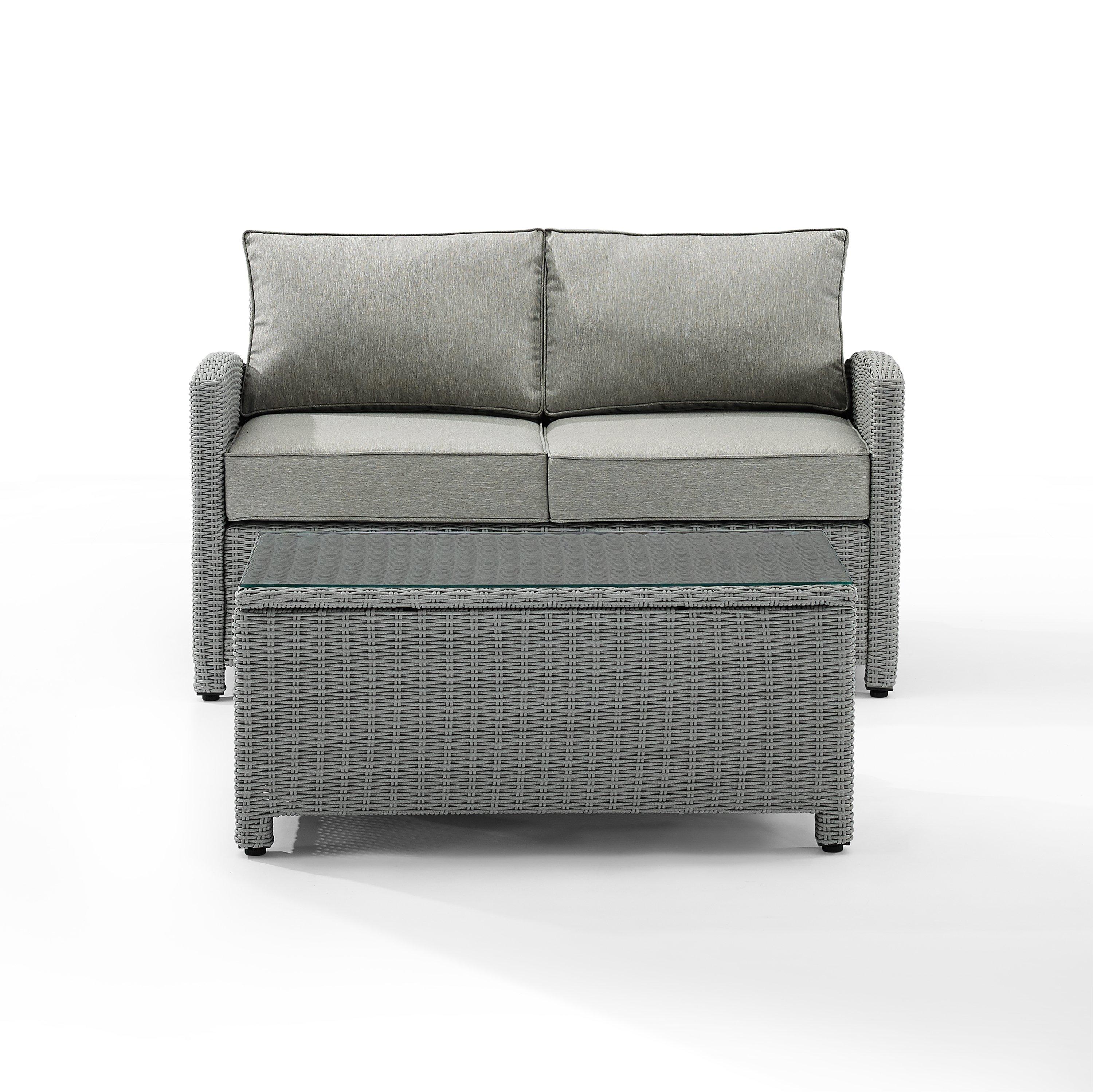 Crosley  Bradenton 2-Piece Outdoor Wicker Conversation Set Gray