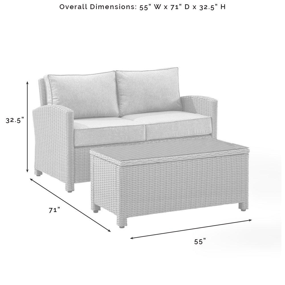Crosley  Bradenton 2-Piece Outdoor Wicker Conversation Set Gray