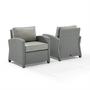 Bradenton 2-Piece Outdoor Wicker Armchair Set, Gray