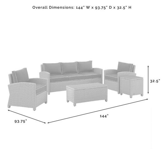 Crosley  Bradenton 5-Piece Outdoor Wicker Sofa Set Gray