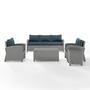 Bradenton 5-Piece Outdoor Wicker Sofa Set, Navy