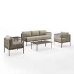 Crosley  KO70272LB-TE Cali Bay 5-Piece Taupe Wicker and Metal Sofa Set