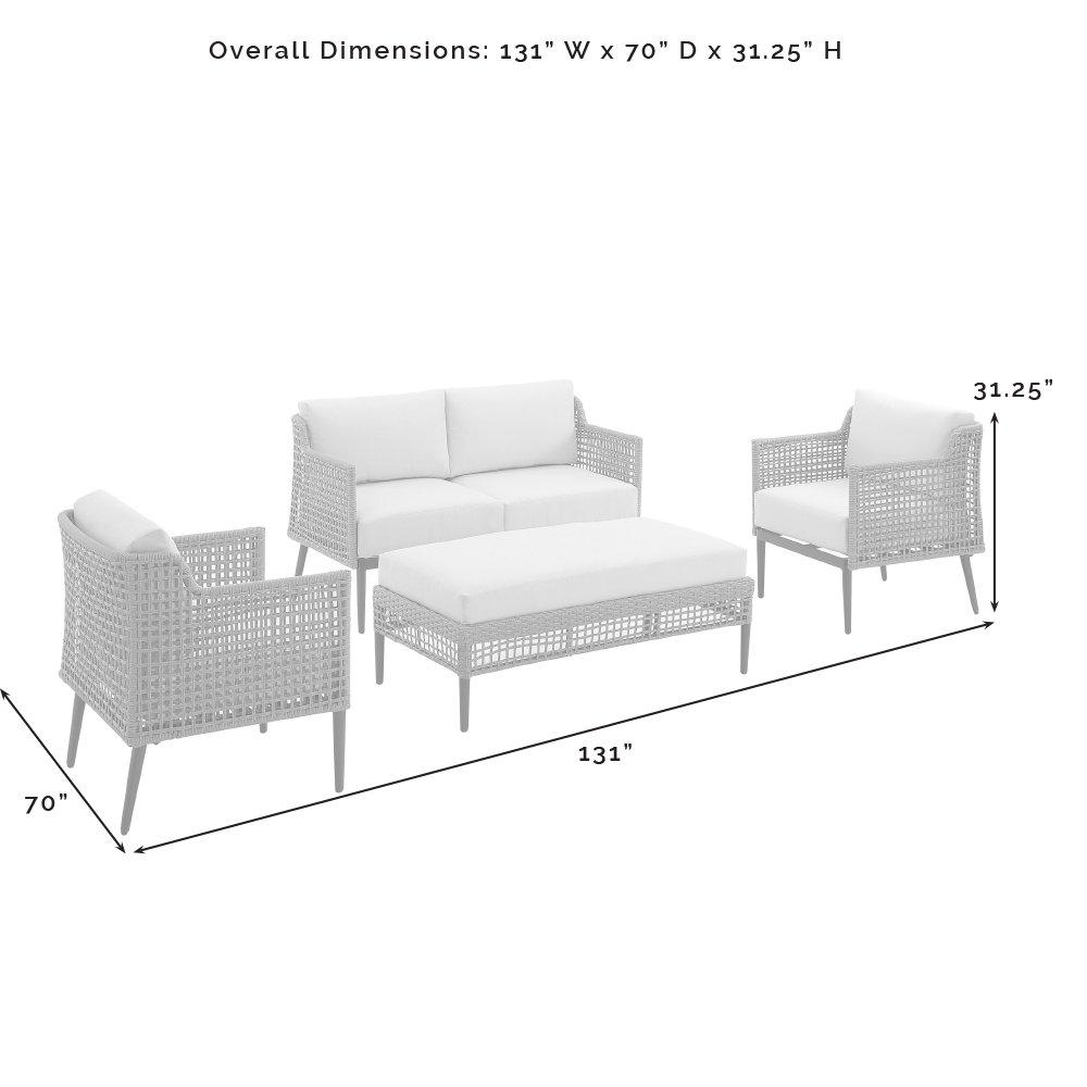 Crosley Southwick 4 Piece Outdoor Wicker Conversation Set
