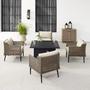 Southwick 5-Piece Outdoor Wicker Conversation Set with Fire Table