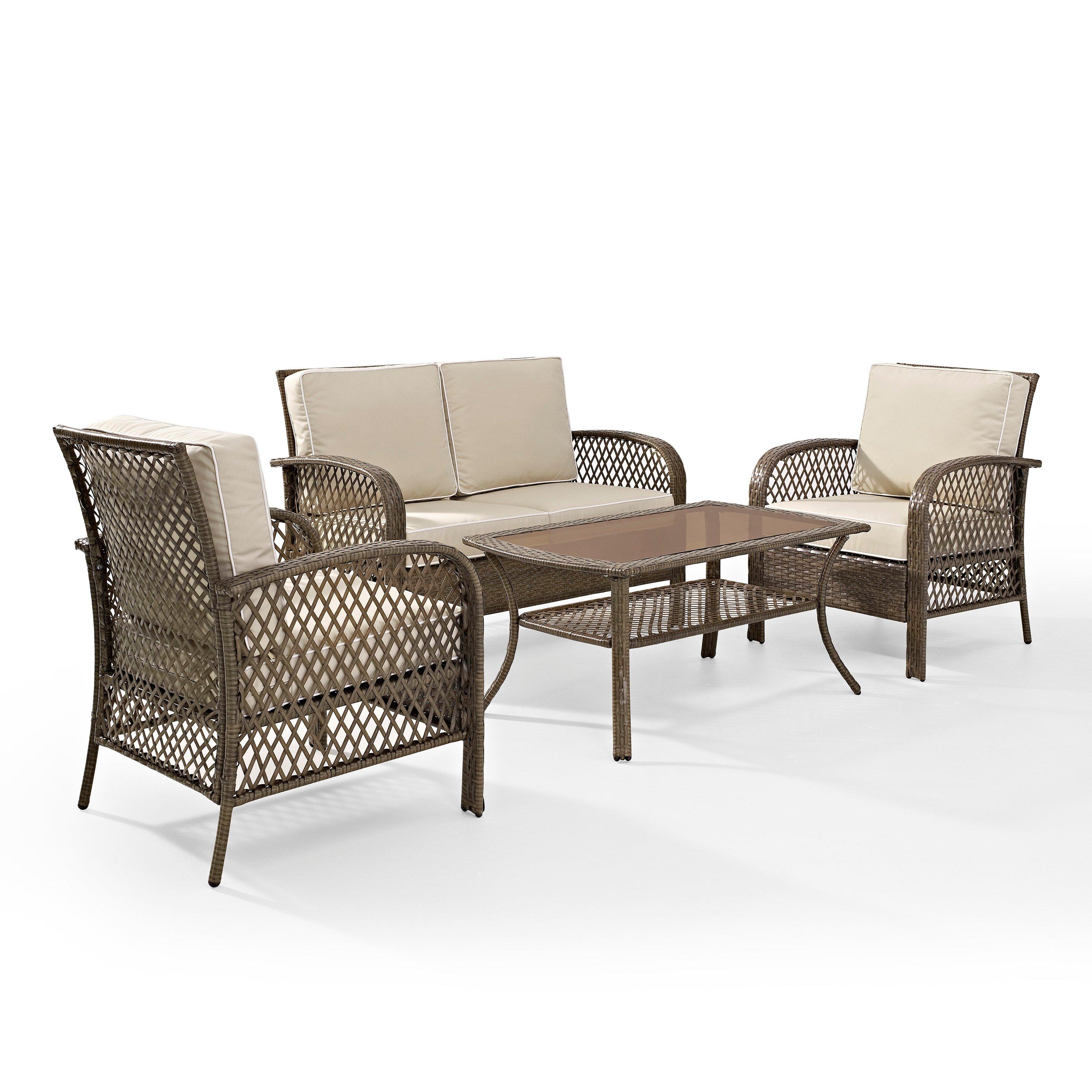 Crosley  Tribeca 4-Piece Outdoor Wicker Conversation Set Brown KO70037DW-SA