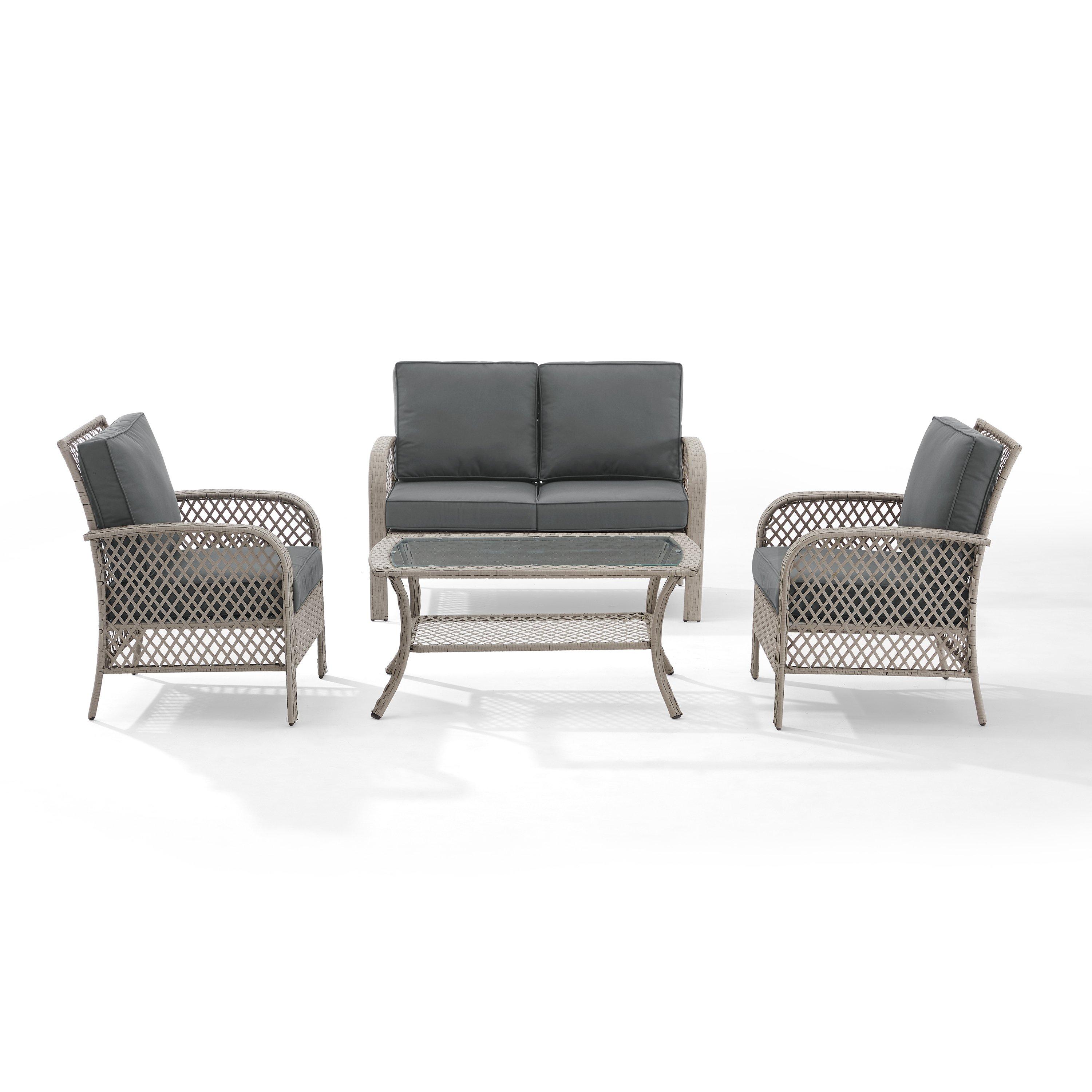 Tribeca 4 piece 2025 rattan set with cushion