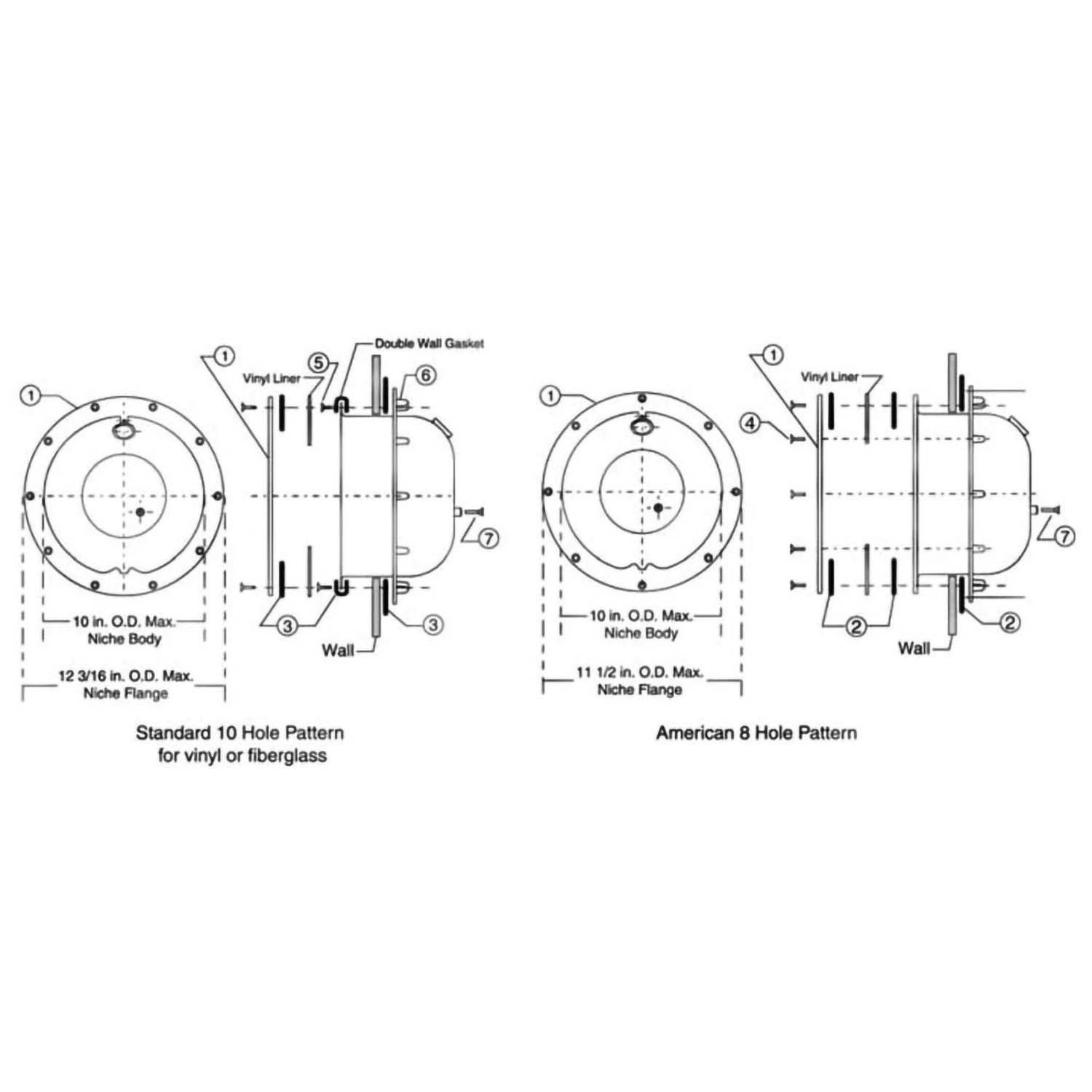 Pentair Large Stainless Steel Pool Light Niche Parts