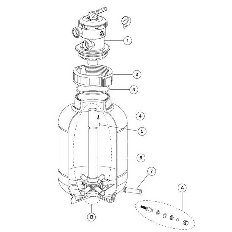 Astral Persius 16" 20  24 Top Mount Replacement Filter Parts