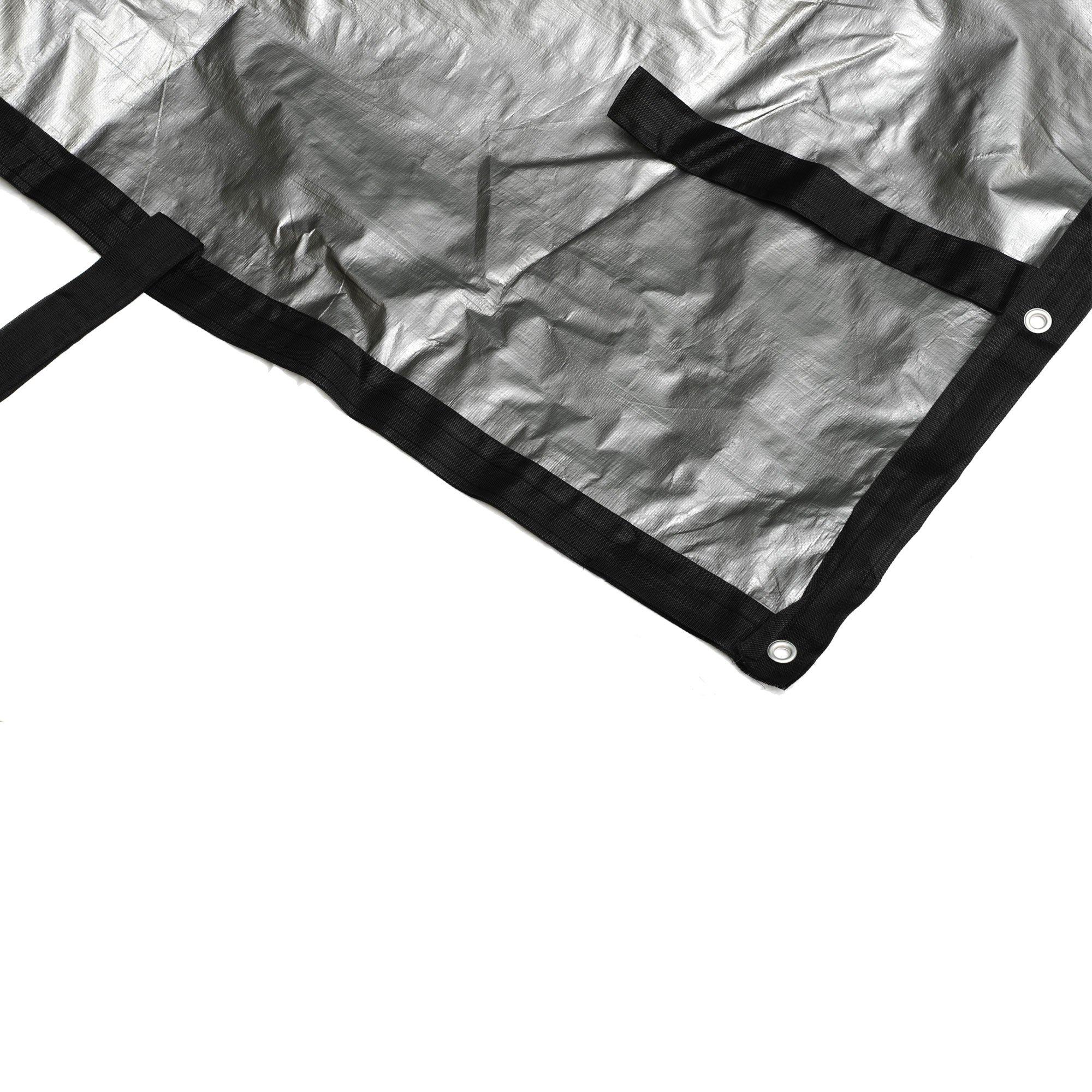 Midwest Canvas  16 x 36 Rectangle Winter Pool Cover 16 Year Warranty Black/Silver
