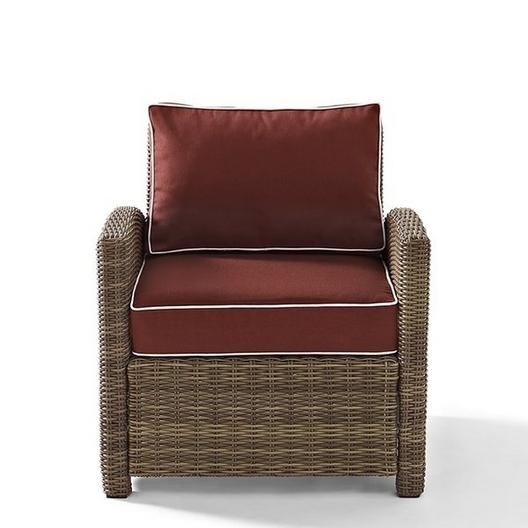 Crosley  Bradenton Wicker Arm Chair with Sand Cushions