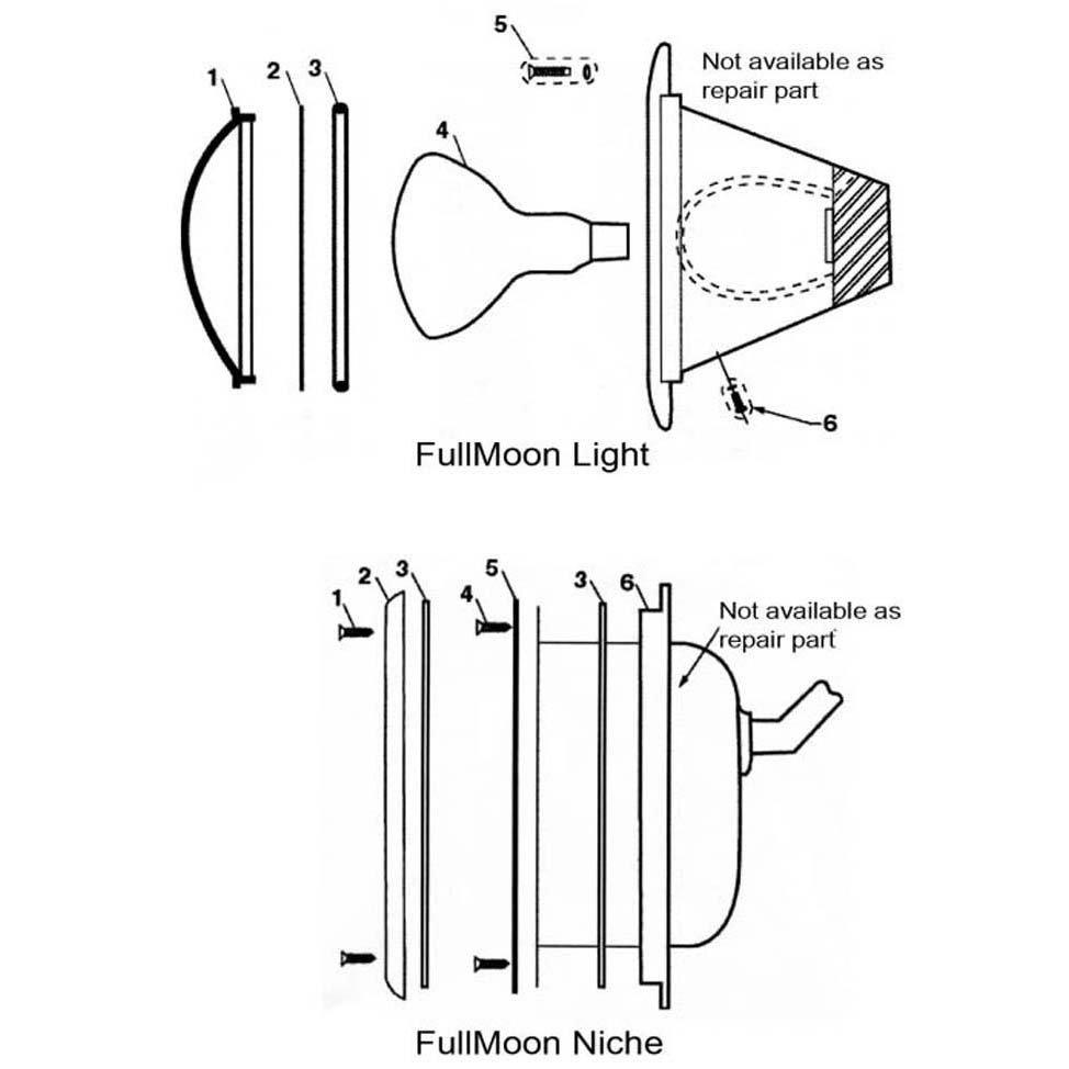 Jacuzzi Full Moon Pool Light Parts