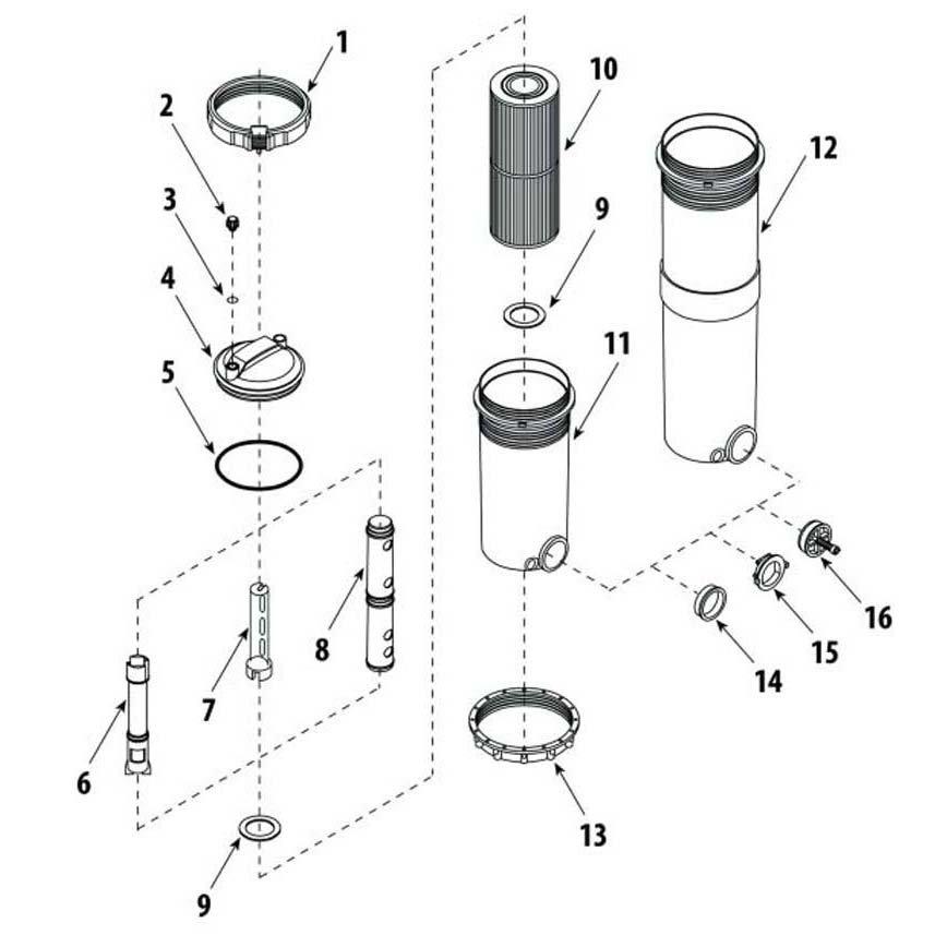 Waterway Top-Load Filter Parts Breakdown