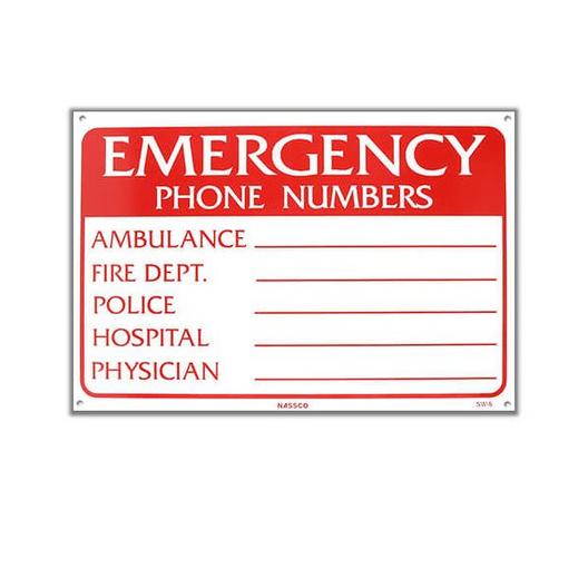 National Stock Sign  Emergency Phone Numbers  Sign