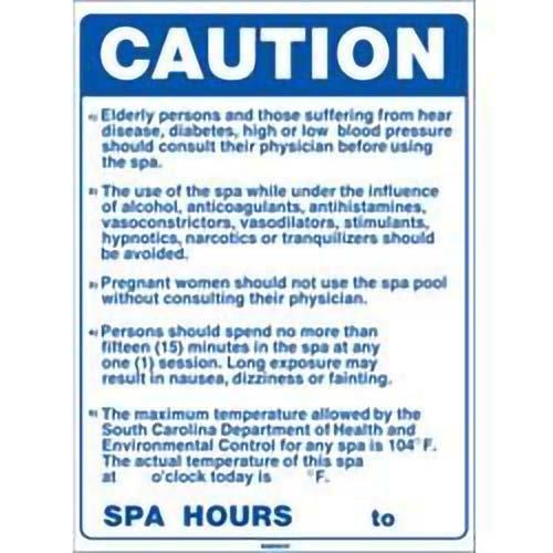 SC Spa Rules 18 inch X 24 inch