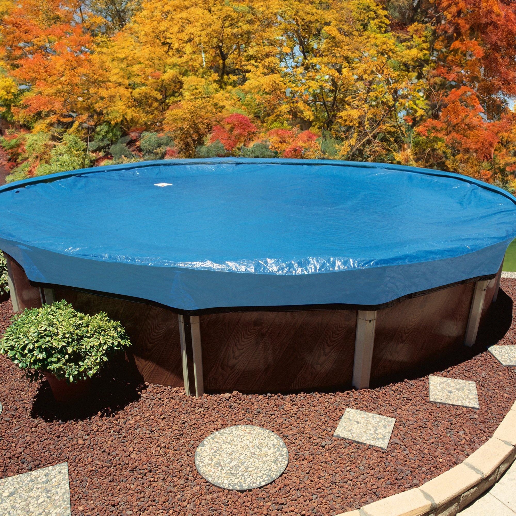 Oval Economy Above Ground Winter Pool Cover, 8 Year Warranty, Blue
