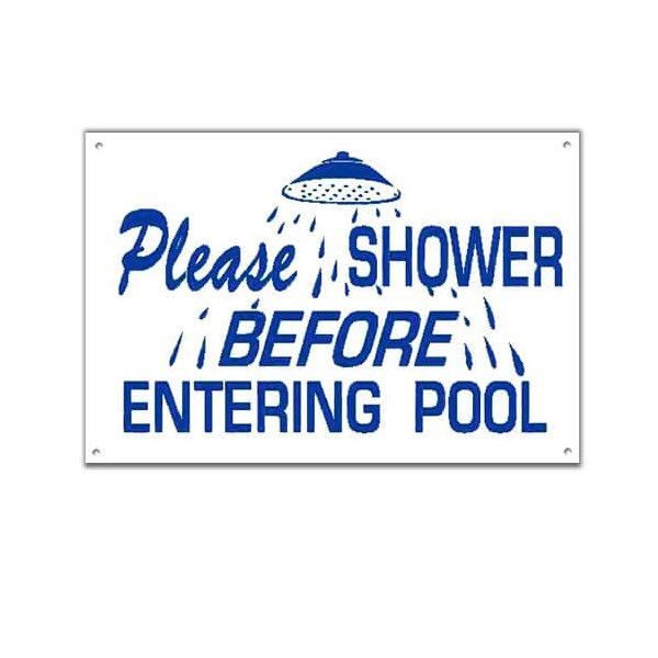 Please Shower Before Entering Pool - Sign