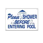 National Stock Sign  Please Shower Before Entering Pool  Sign
