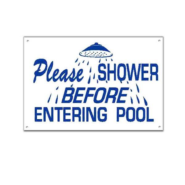 National Stock Sign  Please Shower Before Entering Pool  Sign