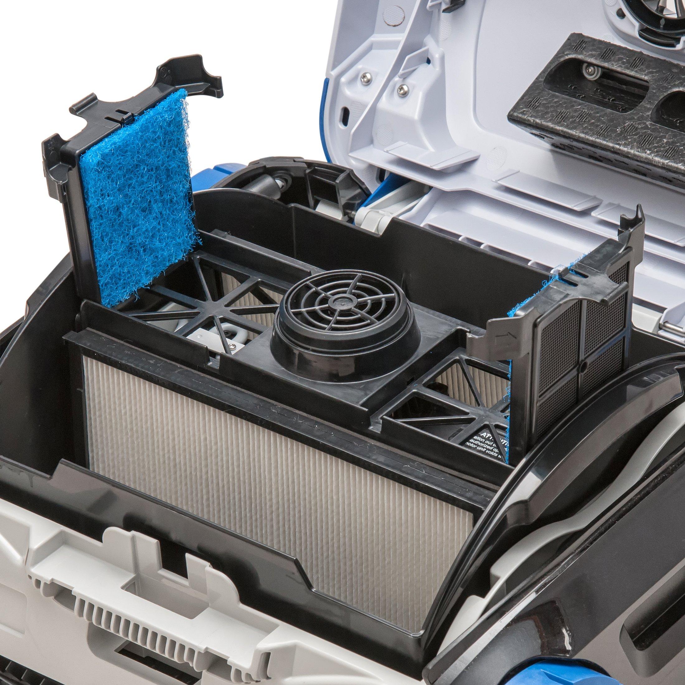 Robotic Pool Cleaner with Caddy, Gray and Blue