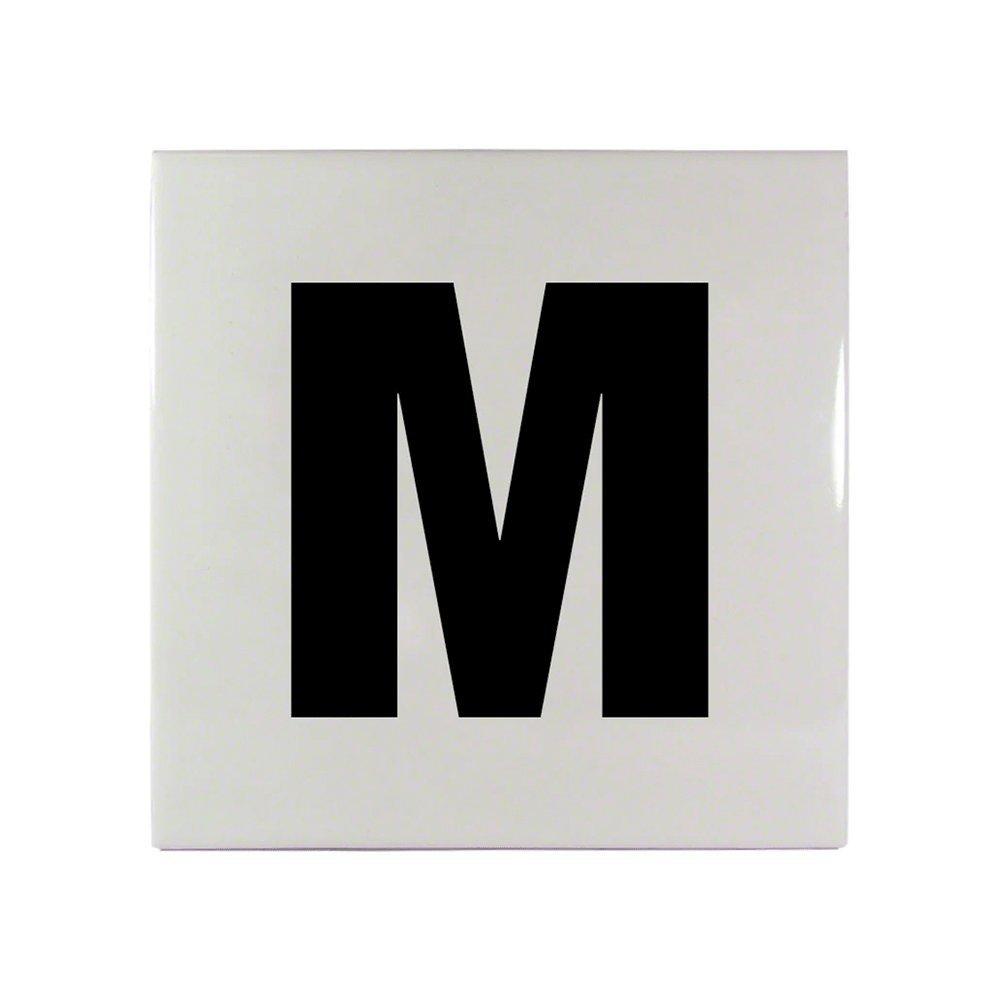 Inlays  6 x 6 "M Ceramic Non-Skid Tile Depth Marker