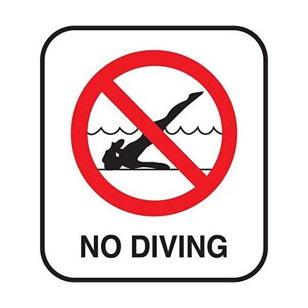 Vinyl Stickons No Diving Symbol (Red) Depth Marker for In Ground Pools