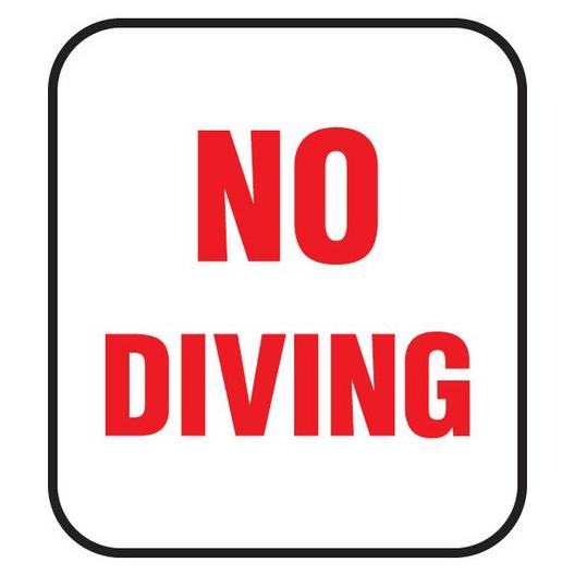 Non-Skid Ceramic No Diving 2 inch Print Depth Marker for In Ground Pools