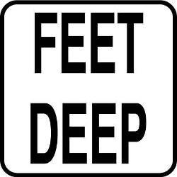 Inlays Vinyl Stick-on Feet Deep 2 inch Print Depth Marker for In Ground ...