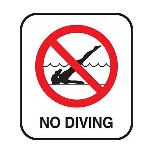 Inlays  Ceramic Smooth No Diving Symbol Depth Marker for In Ground Pools