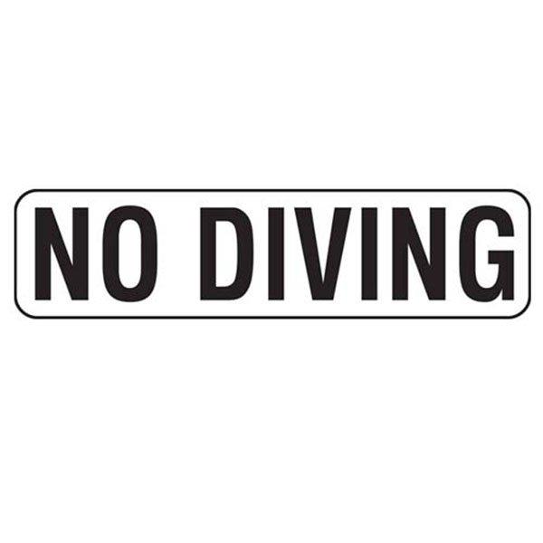6x24 in. Vinyl Stick-On Pool Safety Sign - NO DIVING