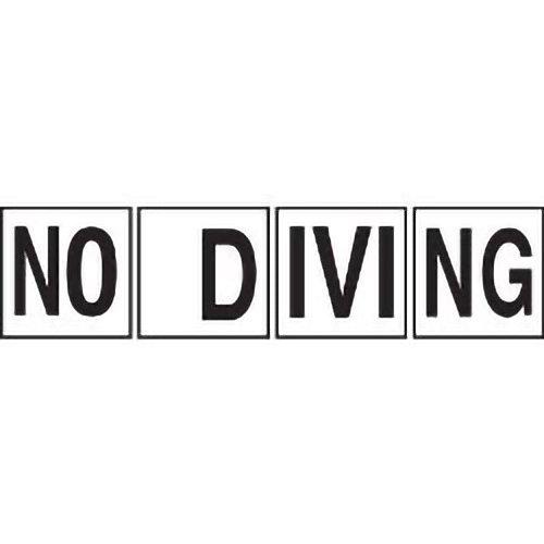 Inlays  Ceramic Skid Resistant NO DIVING (4 Tile Depth Marker for In Ground Pools