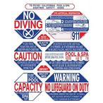 Traffic Graphix  TGPS1001 40 x 48 8-in-1 California Pool  Spa Sign