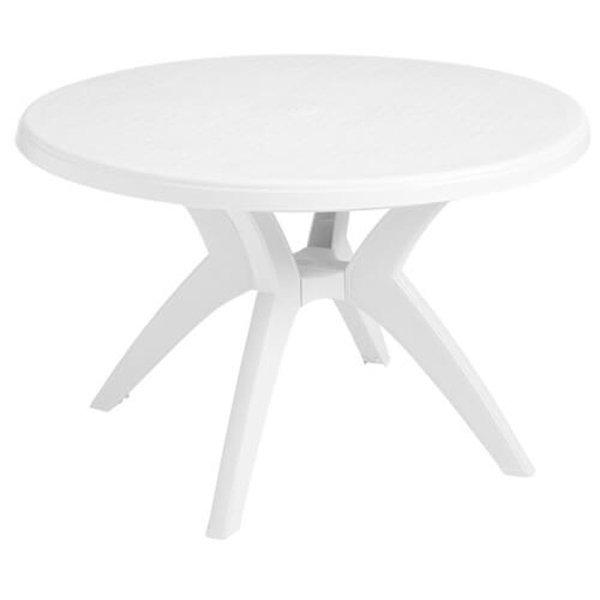 GROSFILLEX  Ibiza 46-in Round Resin Table  White
