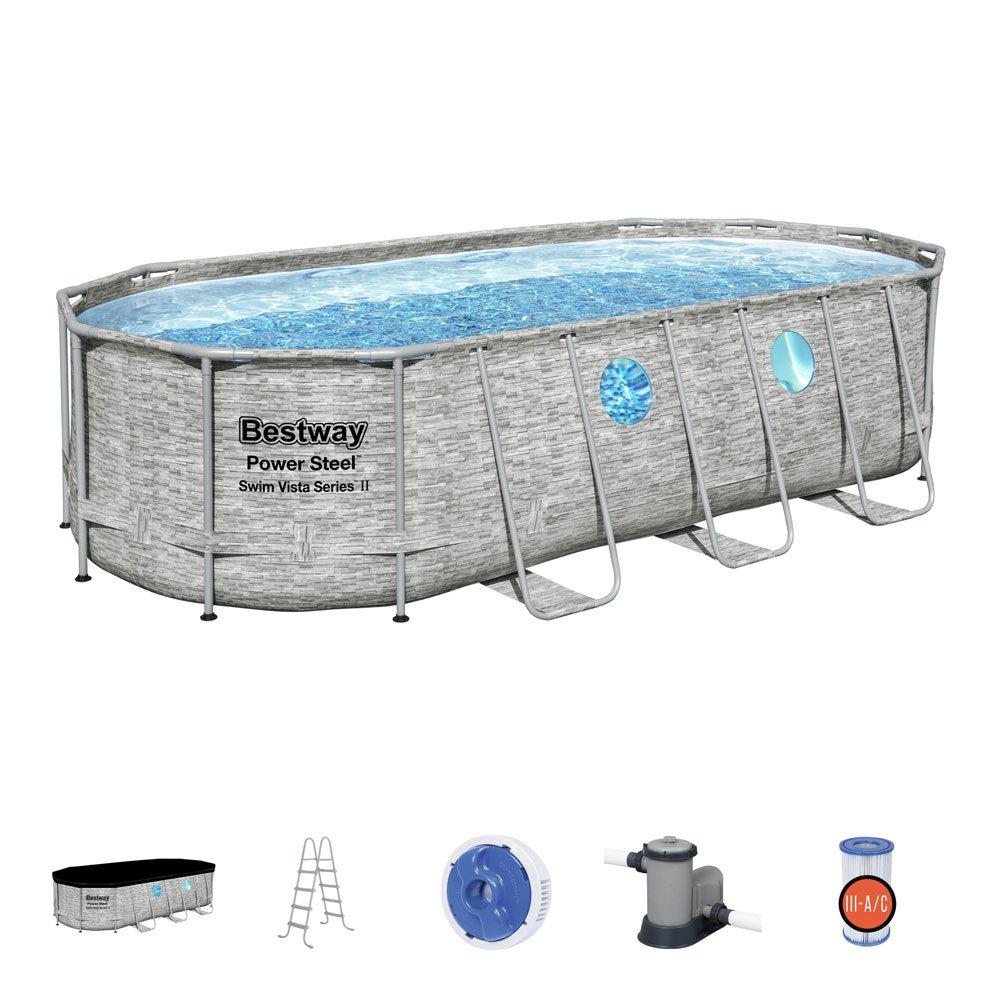 Bestway  Power Steel 18 x 9 x 48 Oval Above Ground Pool Set