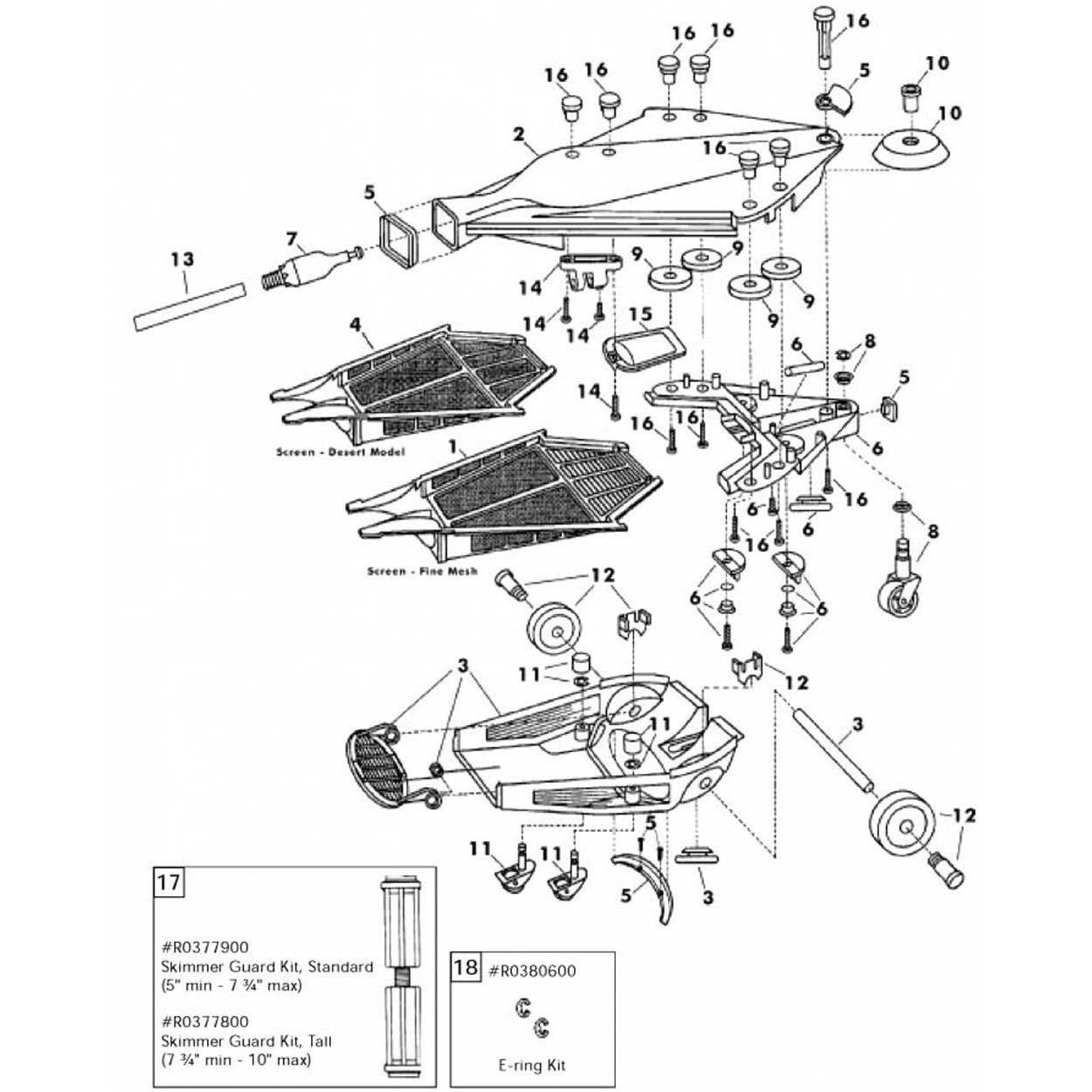 Jandy Ray-Vac Head (Gunite) Part Schematic