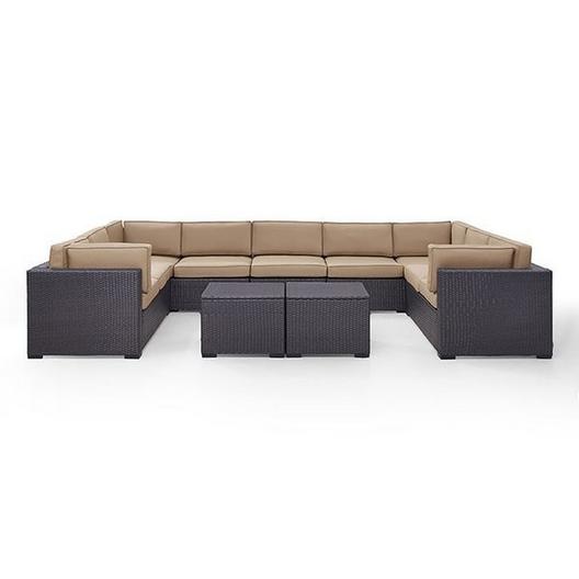 Crosley  Biscayne Mist 7-Piece Wicker Set with Four Loveseats One Armless Chair and Two Coffee Tables