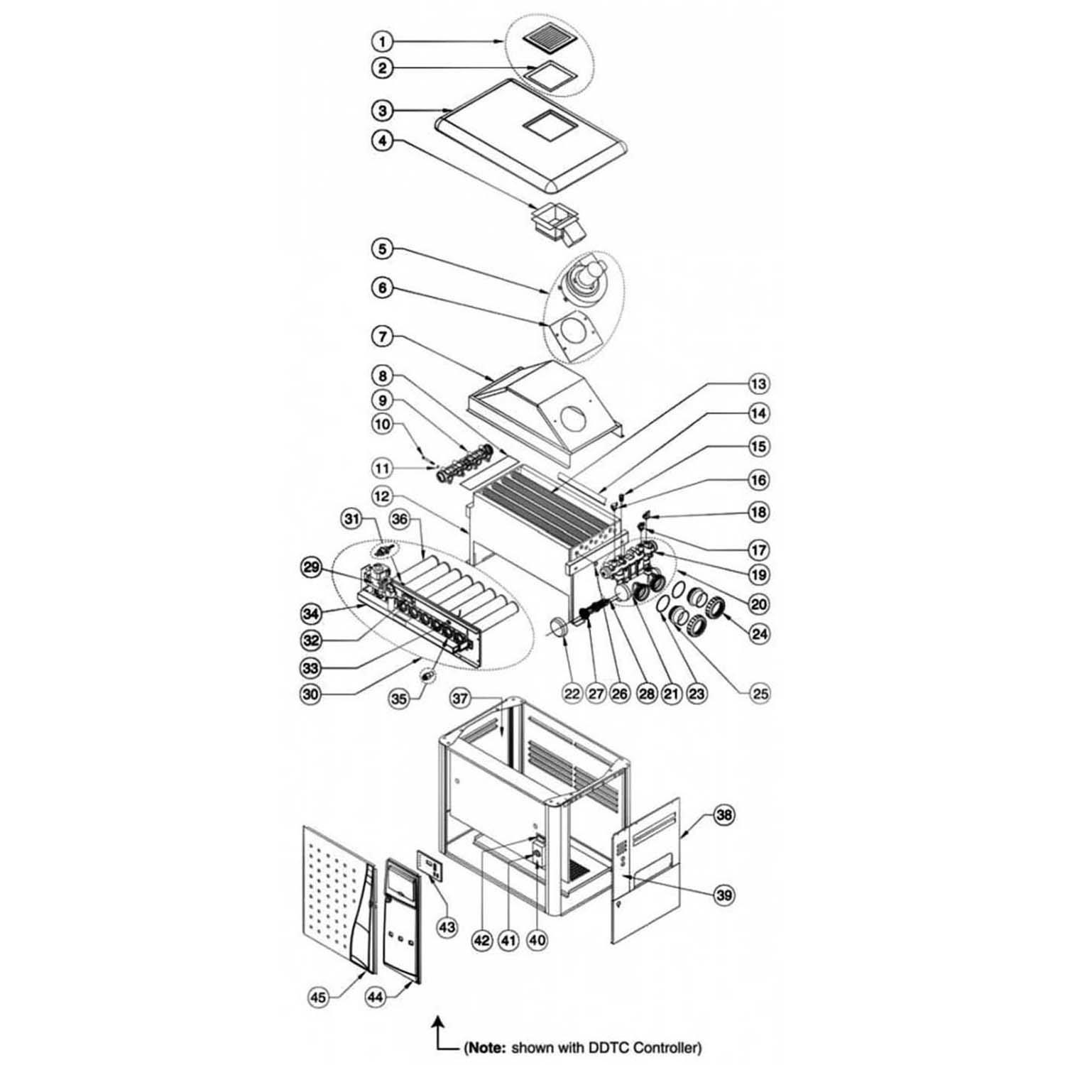 Pentair Heater MiniMax NT Series MiniMax NT TSI w/DDTC Controller Pool Heater Parts