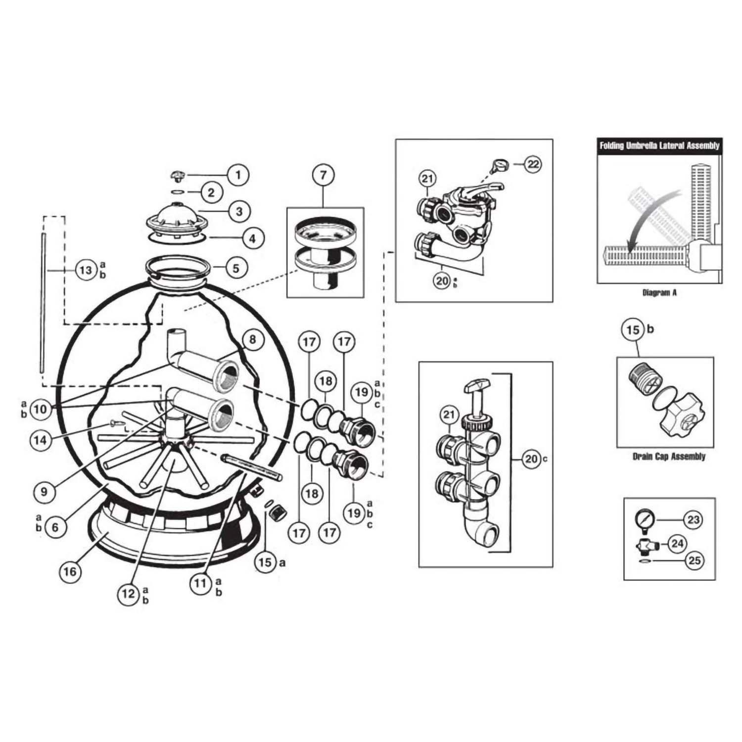 Pro Series Plus S311SX, S311SXV, S360SX Sand Filter Parts