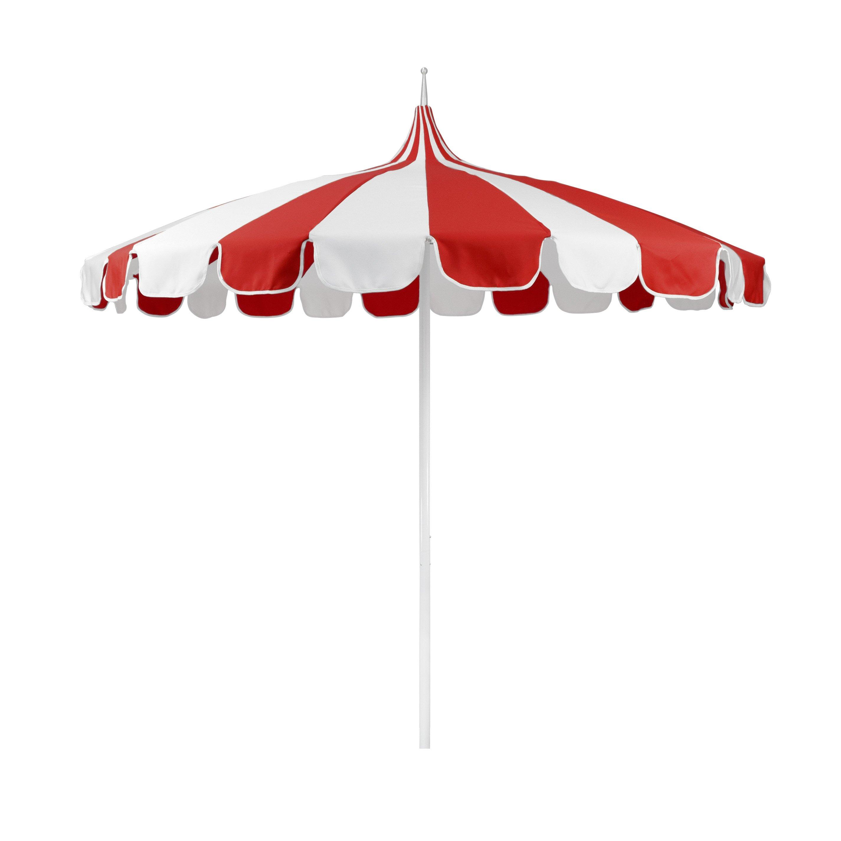 Vintage Pagoda Two-Tone 8.5 Umbrella Red